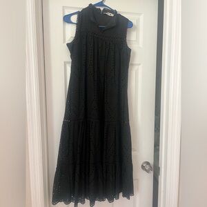 Black Embroidered long dress